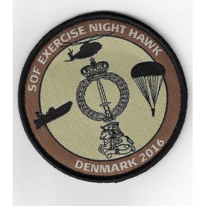SOF EXERCISE NIGHT HAWK DENMARK 2016 - velcrobadge  90 mm