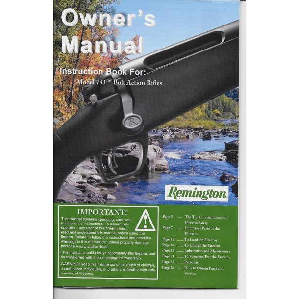 Remington model 783 bolt action rifle