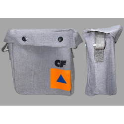 Gr skuldertaske i kraftig lrred - ex. CF.