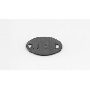 Lille ovalt metalmrke med nummer : 591903
