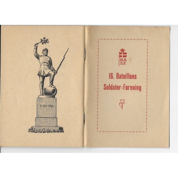 Danmark: Sangbog for 16. Bataillons Soldater-Forening fra 1919