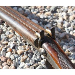 Old side by side pin-fire shotgun