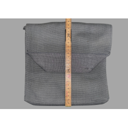 Gr skuldertaske i kraftig lrred - ex. CF.