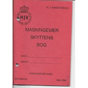 Maskingevrskyttens bog - Maskingevr M/62, ca 15x10 cm