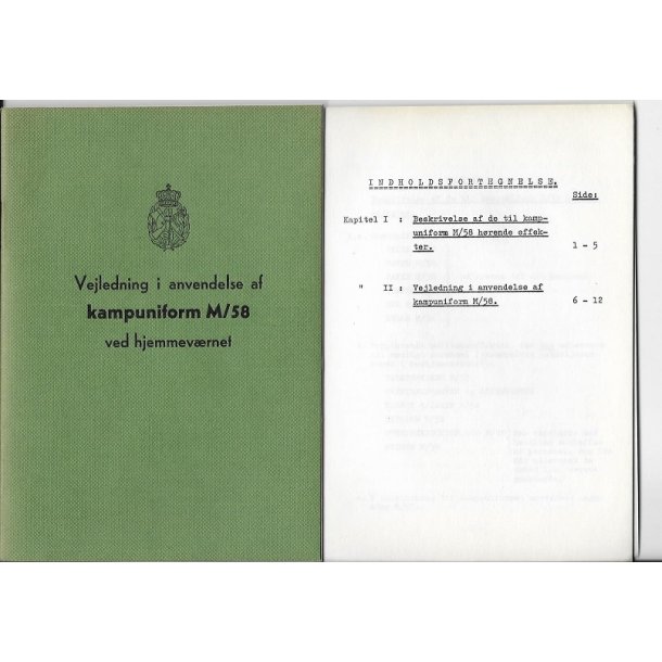 Vejledning i anvendelse af kampuniform M/58 ved hjemmevrnet