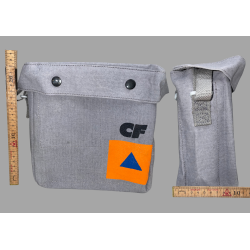 Gr skuldertaske i kraftig lrred - ex. CF.