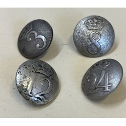 Danmark : Bataljons knapper - 4 stk. - � 18 mm