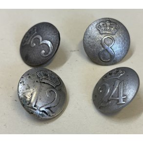 Danmark : Bataljons knapper - 4 stk. - � 18 mm