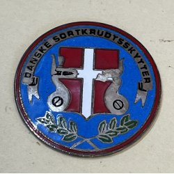 Danske Sortkrudtsskytter - plakette - � 28 mm