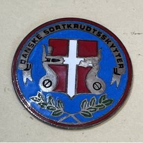 Danske Sortkrudtsskytter - plakette - � 28 mm