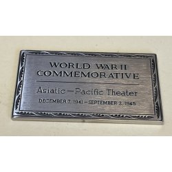Vintage WWII Commemorative Colt Plaque Asiatic - Pacific Theatre