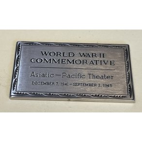 Vintage WWII Commemorative Colt Plaque Asiatic - Pacific Theatre