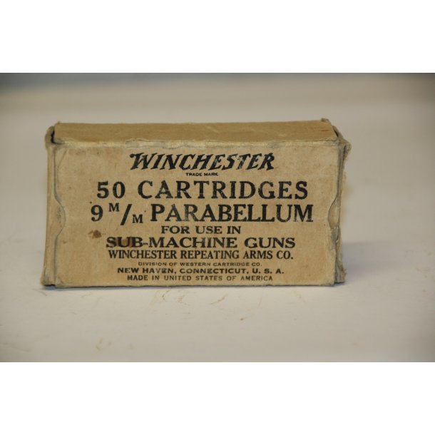 Ammunitionsske "Winchester" 50 cartridges 9mm parabellum