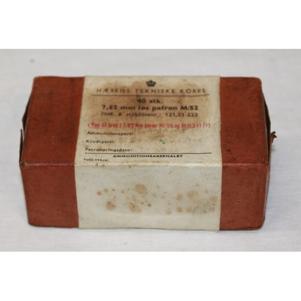 Hrens Tekniske Korps 40 Stk 7,62 mm ls patron M/52 - Leere Box