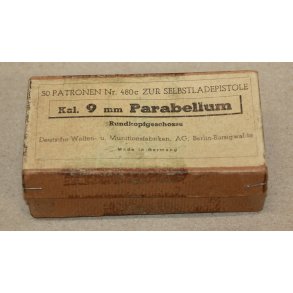 Deutschland : DWM 50 Patronen Nr. 480c zur Selbstladepistole Kal. 9 mm Parabellum - Leere Box