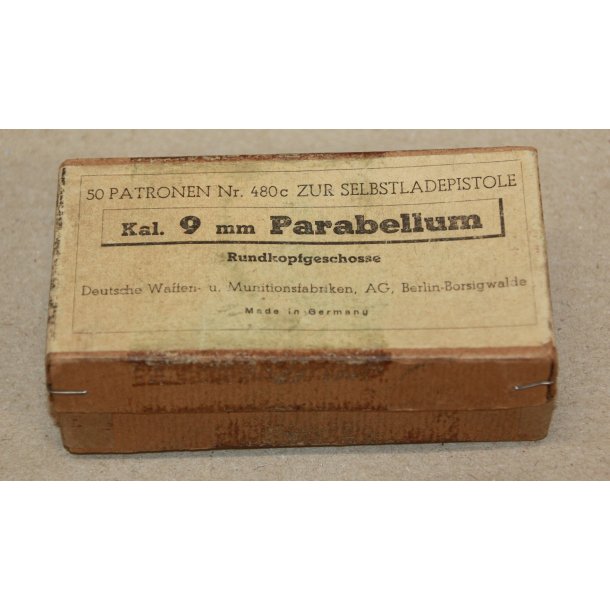 Deutschland : DWM 50 Patronen Nr. 480c zur Selbstladepistole Kal. 9 mm Parabellum - Leere Box