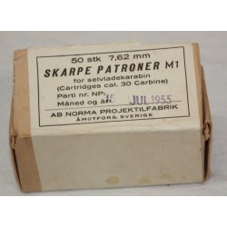 AB Norma Projektilfabrik: cal. 30 Carbine M1 - leere Schachtel