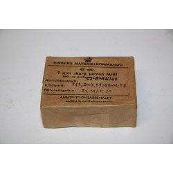 Dnemark: Hrens Materielkommando 48 stk 9 mm skarp patron M/41 - Leere Schachtel