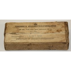 FORSVARETS KRIGSMATERIELFORVALTNING 20 stk. 7,62 mm lse patroner M/52