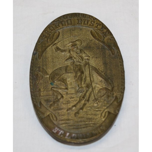 USA: Champion Bronco Buster  St. Louis Mis. - ltere Grtelschnalle hergestellt in Messing