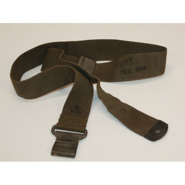 Original US M1 Garand webbing rem fra Korea krigen - MRT dateret feb. 1952