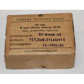 Hrens Tekniske Korps 48 stk 9 mm skarp patron M/41 - Leere Box