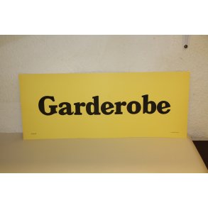 Garderobe - Skilt - Gult karton