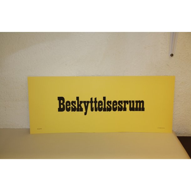 Beskyttelsesrum - Skilt - Gult karton