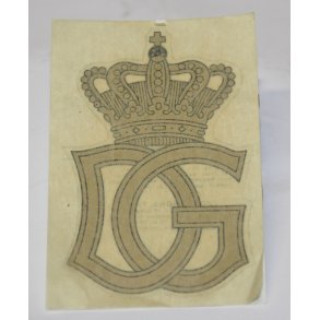 De Danske Garderforeninger: Klistermrke, til glas, 85x55 mm