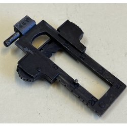 Sliding safety, scale and pin f. sight (rifle)