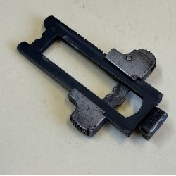 Sliding safety, scale and pin f. sight (rifle)