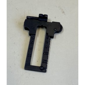 Sliding safety, scale and pin f. sight (rifle)