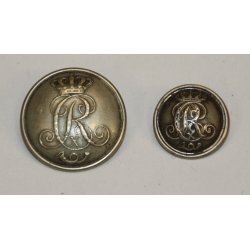 Danmark Postvsen - 2 stk knapper -  23 + 16 mm