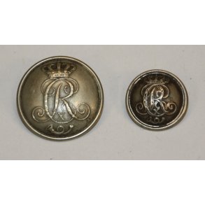 Danmark Postvsen - 2 stk knapper -  23 + 16 mm