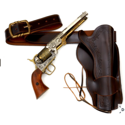 Lderhylster med blte i lder f. 1 Colt revolver