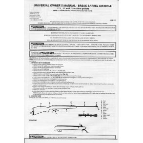 Crosman : Universal owners manual - Break barrel air rifle