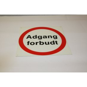 Skilt - Adgang forrbudt