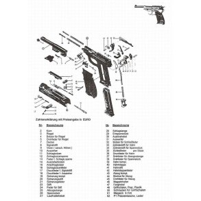 A - Walther P1 - Plan of P1 parts.