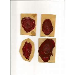 Danske militære laksegl - 4 stk.